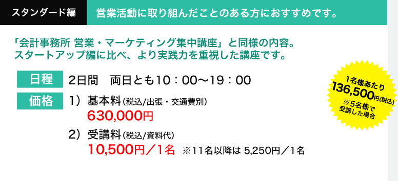 スタンダード編　営業活動に取り組んだことのある方におすすめです。