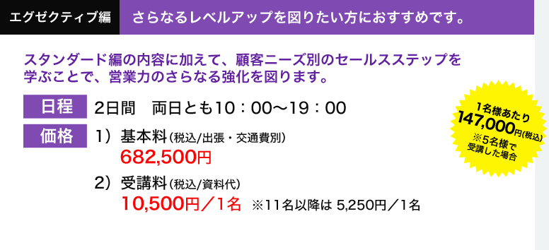 エグゼクティブ編　さらなるレベルアップを図りたい方におすすめです。
